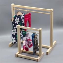 NEW for Dolls Stuffed Toys Handbag Garment Organizer Wooden Clothes Rack Scarf Holder Hangers