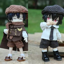 Original OB11 Doll Clothes British Style Beret Vintage Cloak Scarf Socks College Suit For Obitsu11 Molly GSC YMY Body 1/12BJD P9