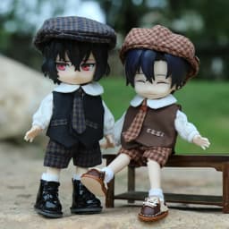 Original OB11 Doll Clothes British Style Beret Vintage Cloak Scarf Socks College Suit For Obitsu11 Molly GSC YMY Body 1/12BJD P9