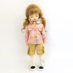 1/6 Bjd Dolls Fashion Denim Jacket Clothes Doll Cute Fisherman's Hat Doll Outfit Pink Jacket For 30cm Doll, 12inch Yosd Msd Doll