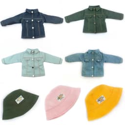 1/6 Bjd Dolls Fashion Denim Jacket Clothes Doll Cute Fisherman's Hat Doll Outfit Pink Jacket For 30cm Doll, 12inch Yosd Msd Doll