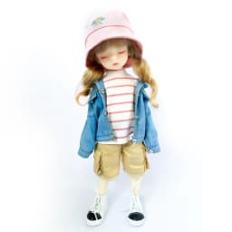 1/6 Bjd Dolls Fashion Denim Jacket Clothes Doll Cute Fisherman's Hat Doll Outfit Pink Jacket For 30cm Doll, 12inch Yosd Msd Doll