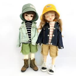 1/6 Bjd Dolls Fashion Denim Jacket Clothes Doll Cute Fisherman's Hat Doll Outfit Pink Jacket For 30cm Doll, 12inch Yosd Msd Doll