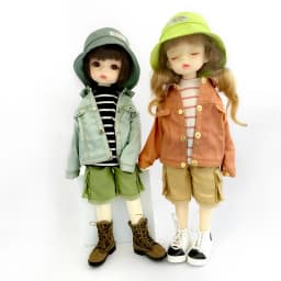 1/6 Bjd Dolls Fashion Denim Jacket Clothes Doll Cute Fisherman's Hat Doll Outfit Pink Jacket For 30cm Doll, 12inch Yosd Msd Doll