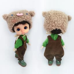 Handmade Cute Ob11 Doll Clothes Suit Ob11 Animal Hat Overalls Dolls Casual Sweater For Ymy, Obitsu 11, Molly, Gsc, 1/12 Bjd Doll