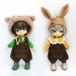 Handmade Cute Ob11 Doll Clothes Suit Ob11 Animal Hat Overalls Dolls Casual Sweater For Ymy, Obitsu 11, Molly, Gsc, 1/12 Bjd Doll
