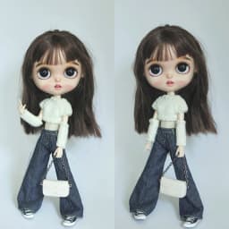 New Arrival Blythe Doll Clothes Knitted Sweater Cool Style Cropped Navel Top and Pants for Blyth OB24 Licca Dolls Accessories