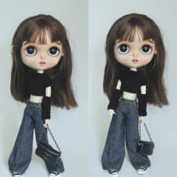 New Arrival Blythe Doll Clothes Knitted Sweater Cool Style Cropped Navel Top and Pants for Blyth OB24 Licca Dolls Accessories