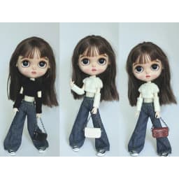 New Arrival Blythe Doll Clothes Knitted Sweater Cool Style Cropped Navel Top and Pants for Blyth OB24 Licca Dolls Accessories