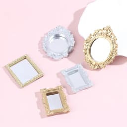 1/12 Dollhouse Miniature Frame Accessories Furniture Miniature Mirror Wall Room Mirror Doll House Mirror 28 STYLES
