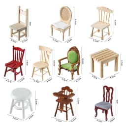 1:12 Dollhouse Chairs Simulation Small Sofa Stool Chair Furniture Model Toys Doll House Decoration Dollhouse Miniature Accessory