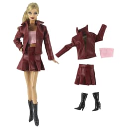 1 Set Doll Clothes 1:6 Scale Leather Outfit for 11.5 inch 30cm Doll Many Style for Choice Gifts for Girls #05