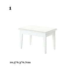 1/12 Dollhouse Decoration Miniature Table Furniture Toys Simulation Chair Model Set Wooden White Dining Table Doll Accessories