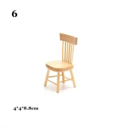 1/12 Dollhouse Decoration Miniature Table Furniture Toys Simulation Chair Model Set Wooden White Dining Table Doll Accessories