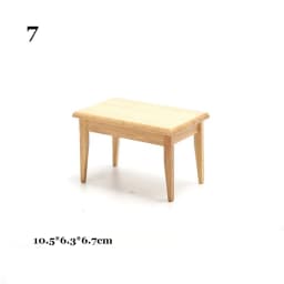 1/12 Dollhouse Decoration Miniature Table Furniture Toys Simulation Chair Model Set Wooden White Dining Table Doll Accessories