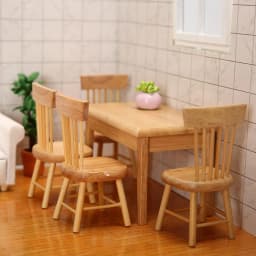 1/12 Dollhouse Decoration Miniature Table Furniture Toys Simulation Chair Model Set Wooden White Dining Table Doll Accessories