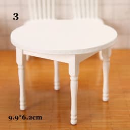 1/12 Dollhouse Decoration Miniature Table Furniture Toys Simulation Chair Model Set Wooden White Dining Table Doll Accessories