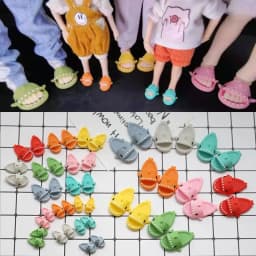 Cute Shark Slippers Doll Shoes Plastic Doll Shoes Suit for Ob11 P9 OB22 Blyth BJD12 1/6BJD YOSD Doll Accessories Gift for Girls