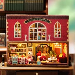 New DIY Mini Rabbit Town Casa Wooden Doll Houses Miniature Building Kits with Furniture Dollhouse Toys for Girls Birthday Gifts