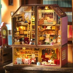 New DIY Mini Rabbit Town Casa Wooden Doll Houses Miniature Building Kits with Furniture Dollhouse Toys for Girls Birthday Gifts