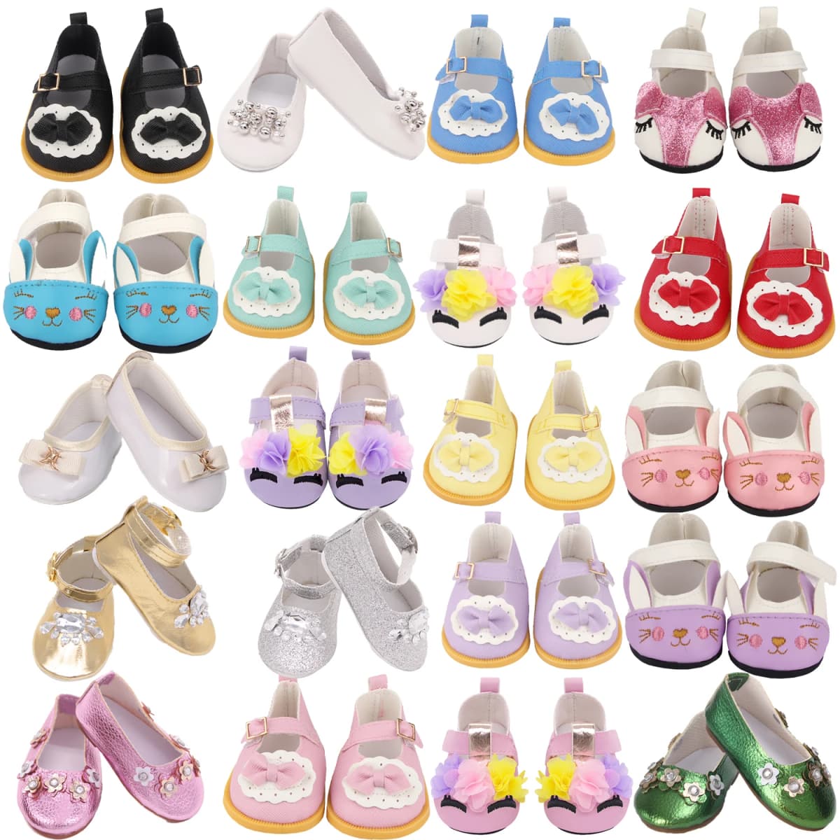 7cm Exquisite Bow Flowerl Doll Shoes Clothes Accessories For American 18Inch&43cm Baby New Born Doll Mini Boots For OG Girl Doll