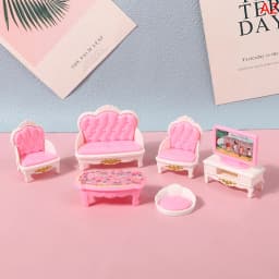 4/7/10/11Pcs Miniature Dollhouse Furniture Accessoies Kid Toys Kitchen Bedroom Living Room Bathroom Cooking Things For Doll Game