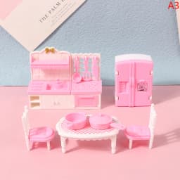 4/7/10/11Pcs Miniature Dollhouse Furniture Accessoies Kid Toys Kitchen Bedroom Living Room Bathroom Cooking Things For Doll Game