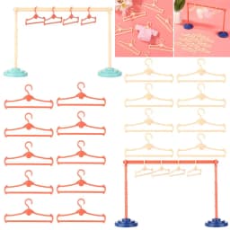 Doll Plastic Clothes Rack Garment Organizer Hangers for Dolls Handbag Clothes Kids Toy Birthday Gift Dolls Accessories