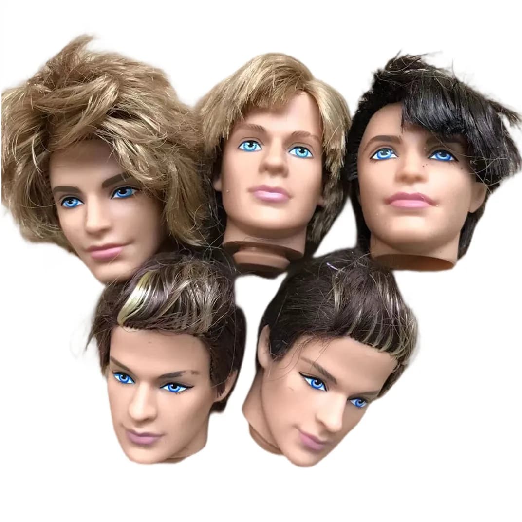 Male Doll Ken Heads Original Doll Toy Figures Good Makeup Face Prince Men Doll Heads DIY Dressing Accessories Girl Gift Toys