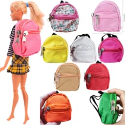 Doll Backpack Doll Clothes Accessories Zipper Canvas Style for 11.8inch 30cm BJD Doll Accessories Bag, Dollhouse Ministures