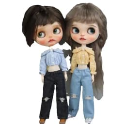 Blythe Doll Clothes Shirt Jeans Pants Skirt for Ob24 Ob22 Azone Dolls Shirt