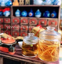 1:12 Doll House Miniature Chinese Medicine Model Chinese Medicine Shop Scene Pill Medicine Wine Prescription BJD Doll Decoration