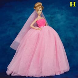 High Quality Lady Dress Wedding Party Bride Wear Gown Pink Top + Lace Veil Clothes for 11.5'' Doll Accessories Kids Toy Gift