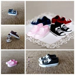 Mini 30cm Doll Sneakers Round Toe Solid Color 1/6 Doll Shoes Cute Sneakers PVC Doll Casual Shoes 2cm Fit for Foot Length 2cm