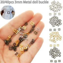 20/40pcs 3mm Dolls Clothes Buckles Handmade DIY Mini Tri-glide Belt Buckle Doll Bags Sewing Adjustable Buttons Shoes Accessories