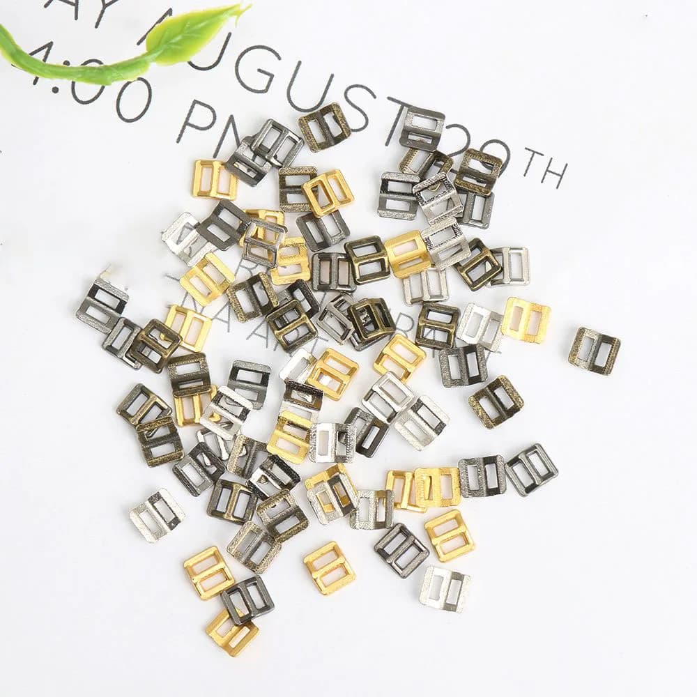 20/40pcs 3mm Dolls Clothes Buckles Handmade DIY Mini Tri-glide Belt Buckle Doll Bags Sewing Adjustable Buttons Shoes Accessories