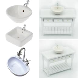 Mini Simulation Dollhouse Miniature Bathtub Washbasin Mini Furniture Photography Props Toy 1/12 Scale Doll Accessories
