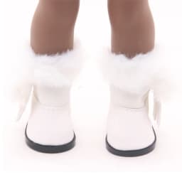 New Fashion Leather 5cm Bow Doll Shoes Plush Snow Boots For 14 inch American Doll Sneakers For Lisa,Russia,1/6 BJD,Nancy Dolls