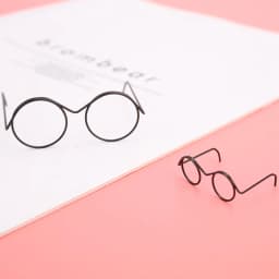Cute Round Glasses Frame Dolls Fashion Retro Lensless Eyewear Mini Toy Eyeglasses Doll Glasses Doll Dressing Accessories