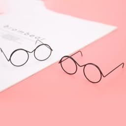 Cute Round Glasses Frame Dolls Fashion Retro Lensless Eyewear Mini Toy Eyeglasses Doll Glasses Doll Dressing Accessories