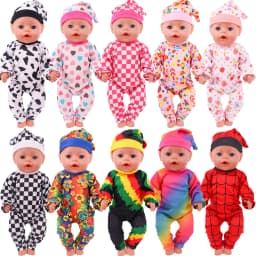 Doll Clothes Long One Piece Pajamas + Nightcap For 18Inch American&43Cm Baby Doll Accessories Nenuco Sleeping Blanket