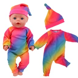 Doll Clothes Long One Piece Pajamas + Nightcap For 18Inch American&43Cm Baby Doll Accessories Nenuco Sleeping Blanket