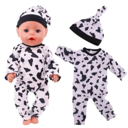 Doll Clothes Long One Piece Pajamas + Nightcap For 18Inch American&43Cm Baby Doll Accessories Nenuco Sleeping Blanket