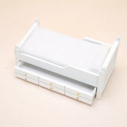 1:12 Dollhouse Miniature Bed White European Single Bed With Drawer Bedroom Furniture Model Decor Toy Doll House Accessories