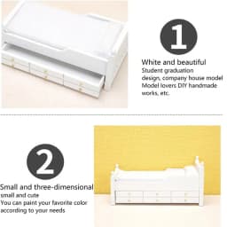 1:12 Dollhouse Miniature Bed White European Single Bed With Drawer Bedroom Furniture Model Decor Toy Doll House Accessories