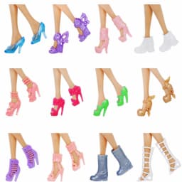 12 Pairs / Lot Doll Shoes Mixed Style Cute Colorful High Heels Shoes Fashion Assorted Boots Accessories for 11.5'' Doll DIY Toys