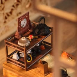 Doll House Mini Teacup Set Miniature Shelf Table Bowl Fired Cartoon Teapot Ceramic Toy Model of Children's Home Tea Set