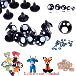 100pcs 8/12/14mm Cartoon Safety Eyes Nose Toy Teddy Bear Stuffed Toys Kawaii Doll Eyes DIY Snap Animal Puppet Doll Accessories