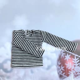 1PCS NEW Blyth Doll’s Cotton T-shirt Stripe Long Sleeve Shirt for Pullip Blyth 1/6 Dolls Accessories Clothes