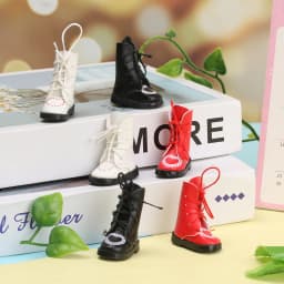 1Pair Mini PU Leather Boots Heart Bandage Shoes for 1/6 Doll Toy Accessories Handmade ob24 Doll Shoes Child Toys Birthday Gifts